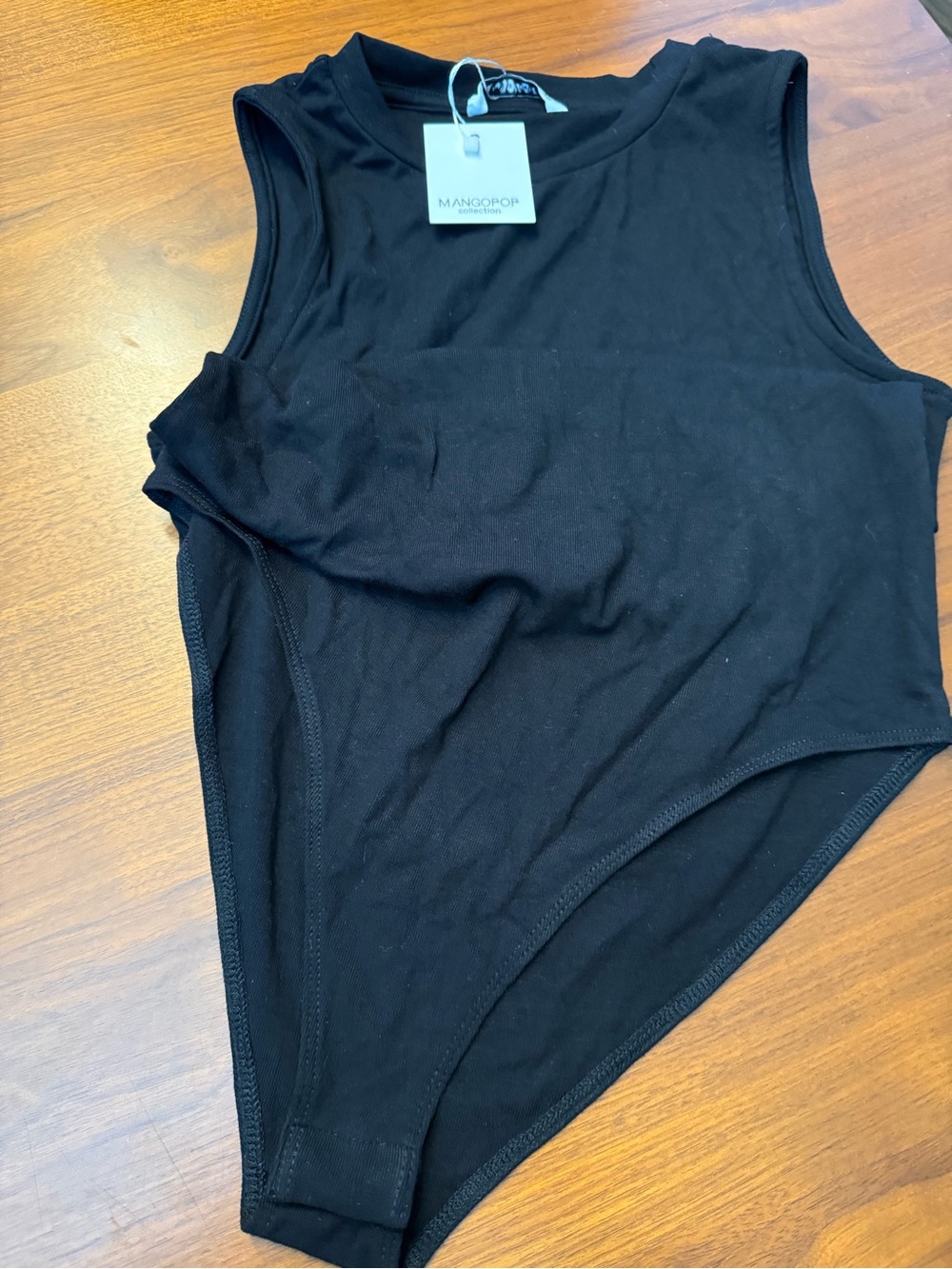 MANGOPOP Black Sleeveless Shapewear Bodysuit